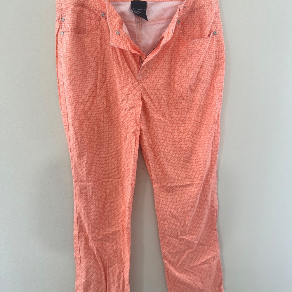 Tribal Orange Ankle Pant Patterned Pants Size 8